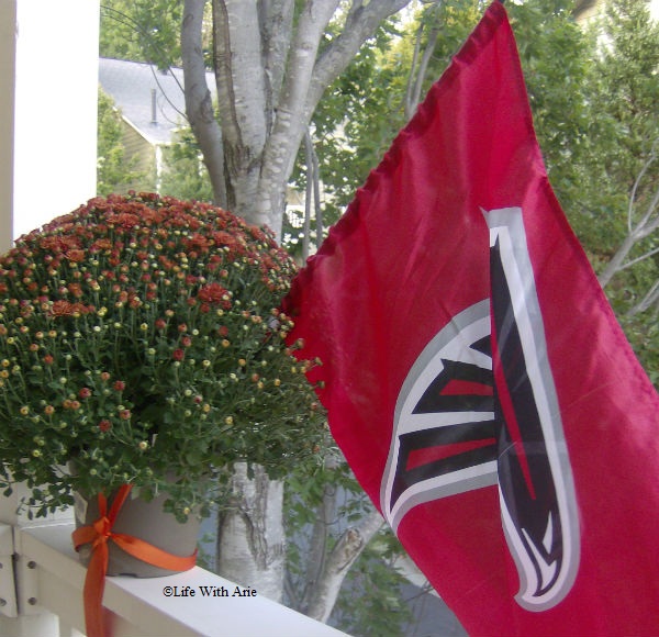 mum with falcons flag